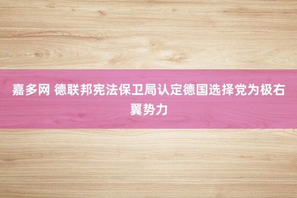 嘉多网 德联邦宪法保卫局认定德国选择党为极右翼势力